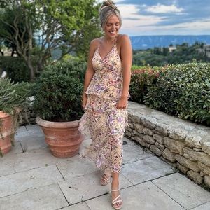 Rosana Floral Tiered Ruffle Maxi Dress